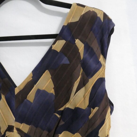 JONES NEW YORK | size 12 | Gorgeous Colorful Sleeveless Silk V-Neck Dress | NWOT - Picture 10 of 15